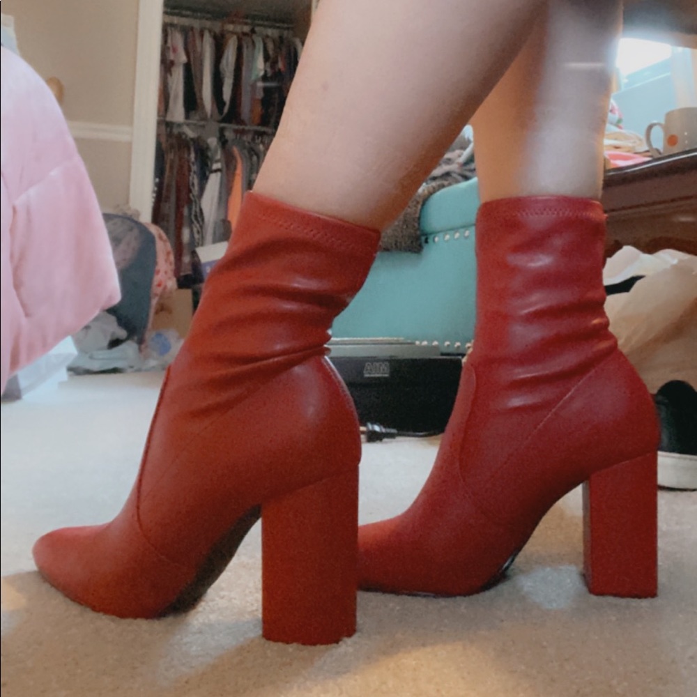 Red booties Size 8